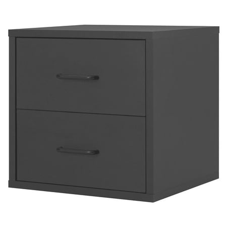 Modular 2-Drawer Cube, Black