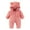 Pink, variant on Chbgutlmr Newborn Baby Clothes Toddler Hooded Onesie Winter Zipper Fleece Warm Flod over Sleeve Rompers
