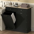 thumbnail image 7 of HARIPUL Single Tilt Out Trash Cabinet 13 Gallon Waste Bins Hidden Trash Bin w/ Shelf for Kitchen, Black, 7 of 7