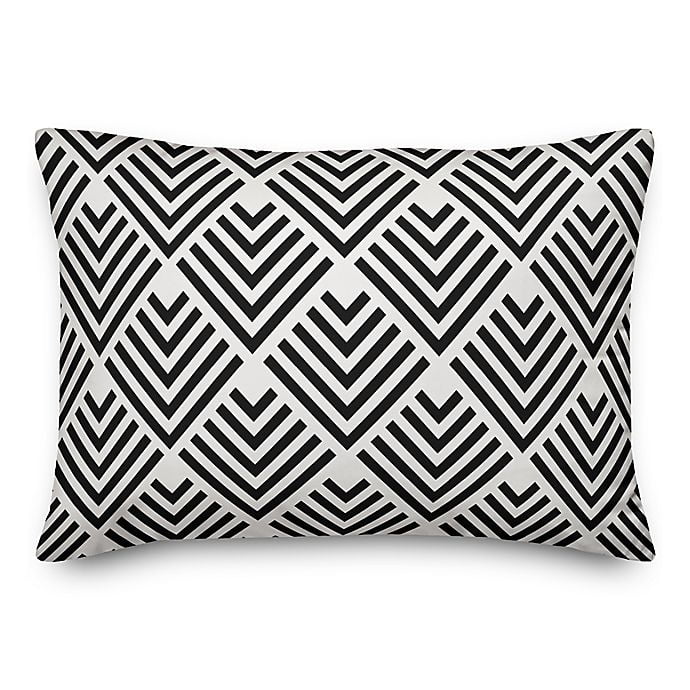 Designs Direct Geometric Arrow Oblong Outdoor Throw Pillow In Black White Com Designs Direct Geometric Arrow Oblong, Outdoor Oblong Throw Pillows