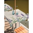 thumbnail image 2 of Square Outdoor Tablecloth with Umbrella Hole Purple Lavender Outside Table Cloth Waterproof Patio Table Cover Botanical Blossom Motif Leaves Spring Zipper Tablecloths for Picnic Camping 60x60 Inch, 2 of 8