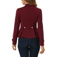 thumbnail image 3 of INSPIRE CHIC Peplum Steampunk Jacket for Women's Stand Collar Double Breasted Casual Office Blazer, 3 of 5