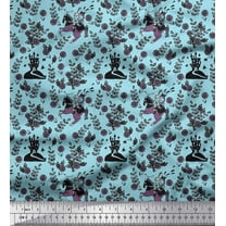 Soimoi Cotton Duck Fabric Floral,Horse & Soldier Kids Print Fabric by The Yard 42 Inch Wide