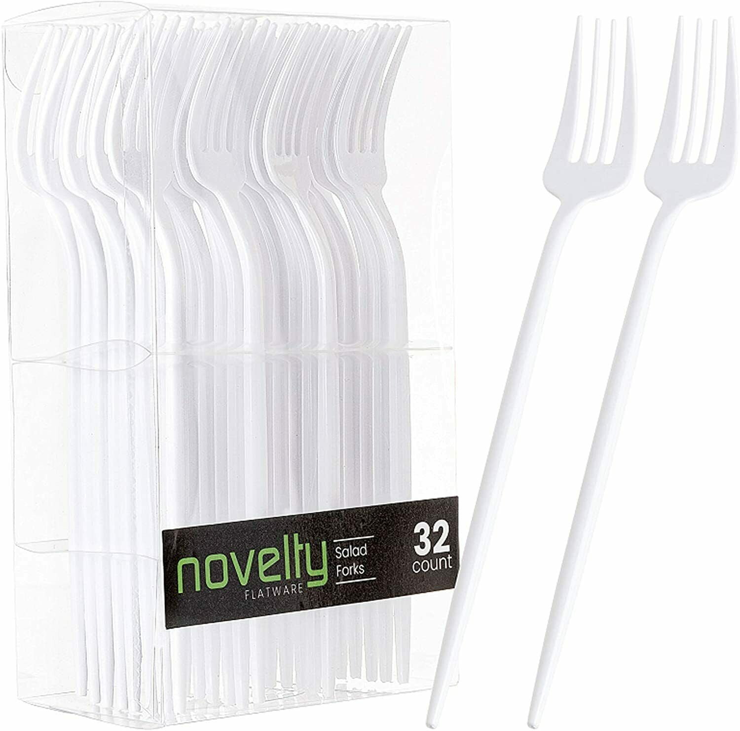 Novelty Modern Flatware Cutlery Disposable Salad Plastic White Forks 32 Pieces