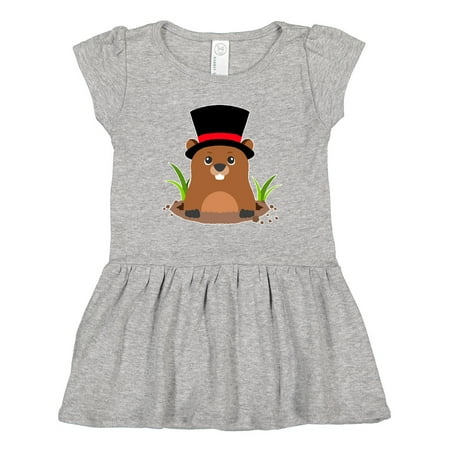 

Inktastic Groundhog Day with Groundhog in Top Hat Gift Toddler Girl Dress