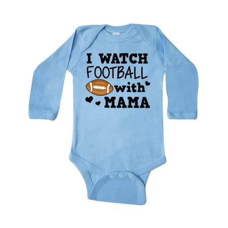

Inktastic I Watch Football with My Mama Gift Baby Boy Long Sleeve Bodysuit