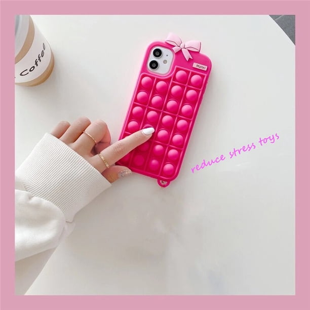 Bonita funda de teléfono rosa con corazón de amor para niña, carcasa trasera de silicona suave para iphone 14pro Max, 12, 11, 13pro Max, XR, XS Max, 7, 8Plus, Se Fivean unisex