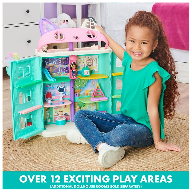 Gabby's Dollhouse, Purrfect Dollhouse 2-Foot Tall Playset with Sounds, 15 Pieces