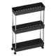 thumbnail image 3 of 3 Capas Rack Almacenamiento Estrecho Con Organizador Ruedas para Baño Doméstico () Blanco, 3 of 6