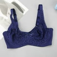 thumbnail image 5 of Bigersell Full-Coverage Bras for Women Plus Size Lace V-Neck Wireless Bra Ladies Bras No Underwire Push up Padded Bra Comfort Soft Bra for Everyday Wear Full Figure Bra G-6-Dark Blue 115E, 5 of 7