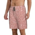 thumbnail image 2 of Bixox Men's Rose Gold Pink Glitter printing Casual Classic Fit Short Summer Beach Shorts, 2 of 6