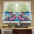 thumbnail image 4 of Wobogo Anime Flamingo Kitchen Curtains 2 Piece Set Symmetrical Design Light Filtering Small Window Drapes Suitable for Bathroom Laundry Room and RV 57x36in, 4 of 9