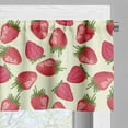 thumbnail image 5 of Ambesonne Fruits Valance & Curtain, Strawberries Vivid Food, 55"x45", Eggshell Red Olive Green, 5 of 6