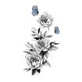 thumbnail image 2 of onlyliua para Interior/Exterior Tatuajes con Bocetos Pegatinas Abstractas Pegatinas Flores Rosas, 2 of 2