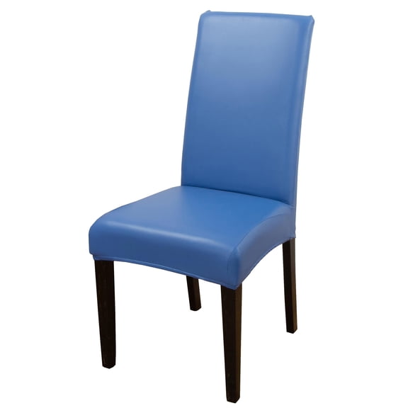 Leather dining chair cover, waterproof and stain resistant elastic seat and stool cover, universal dining table and chair cushion cover(dark brown High back style)