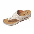 thumbnail image 3 of Taqqpue Womens Sandals Arch Support Flip Flops Comfortable Yoga Mat Slip on Summer Beach Walking Thong Cushion Sandals Comfortable Thick-Soled Sandals for Women, 3 of 10