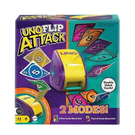 UNO Flip Attack Card Game for Family Nights, Game Nights, Travel, Camping & Parties
