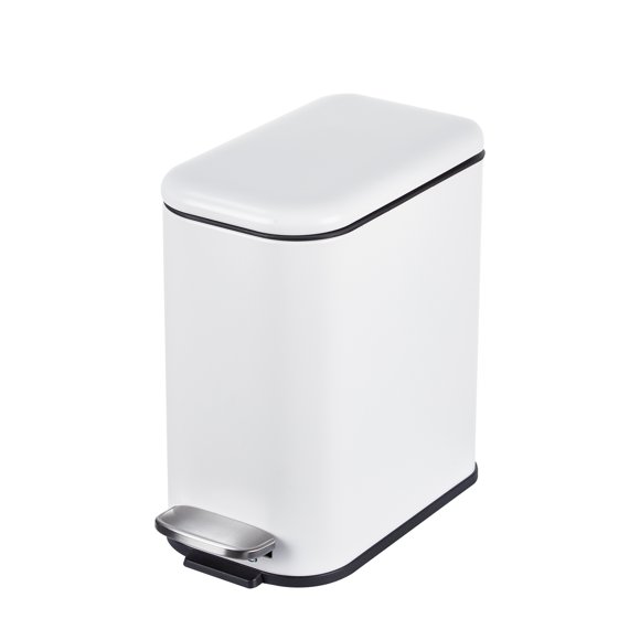 1.3 Gallon 5 L Slim Trash Can with Lid,Stainless Steel Step Garbage Can with Soft-Close Lid,Removable Liner Bucket for Kitchen, Bathroom, Home and Office