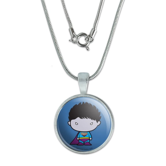 Superman Bizarro Cute Chibi Character 0.75" Pendant with Sterling Silver Plated Chain
