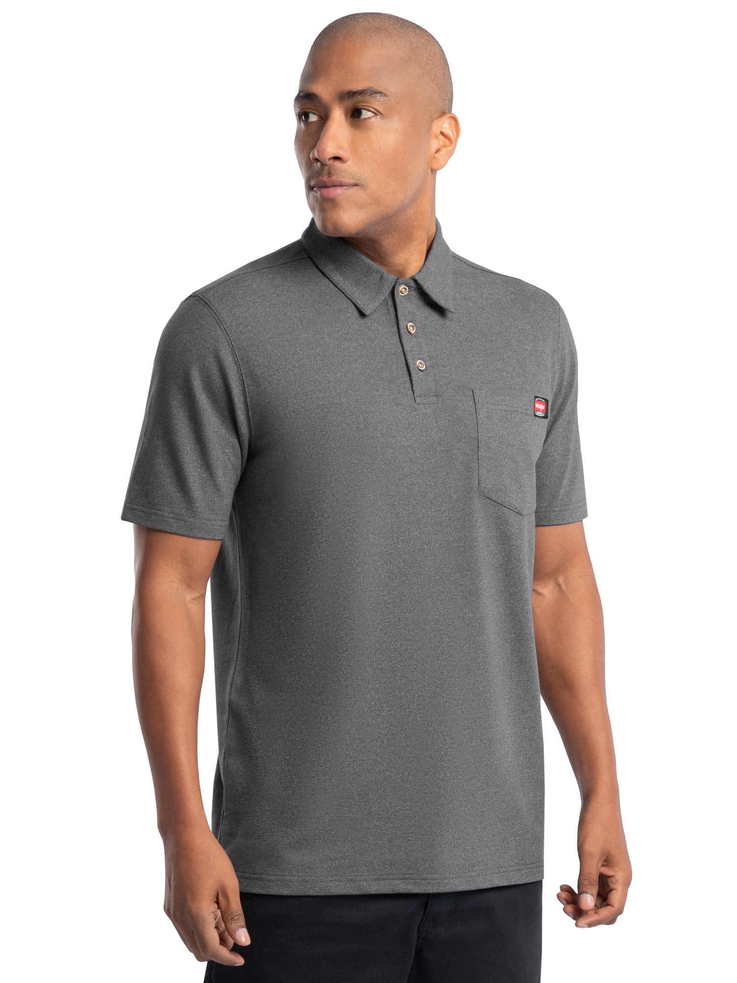 Wrangler Workwear Men's Performance Stretch Polo Short Sleeve Work Shirt, size S-3XL