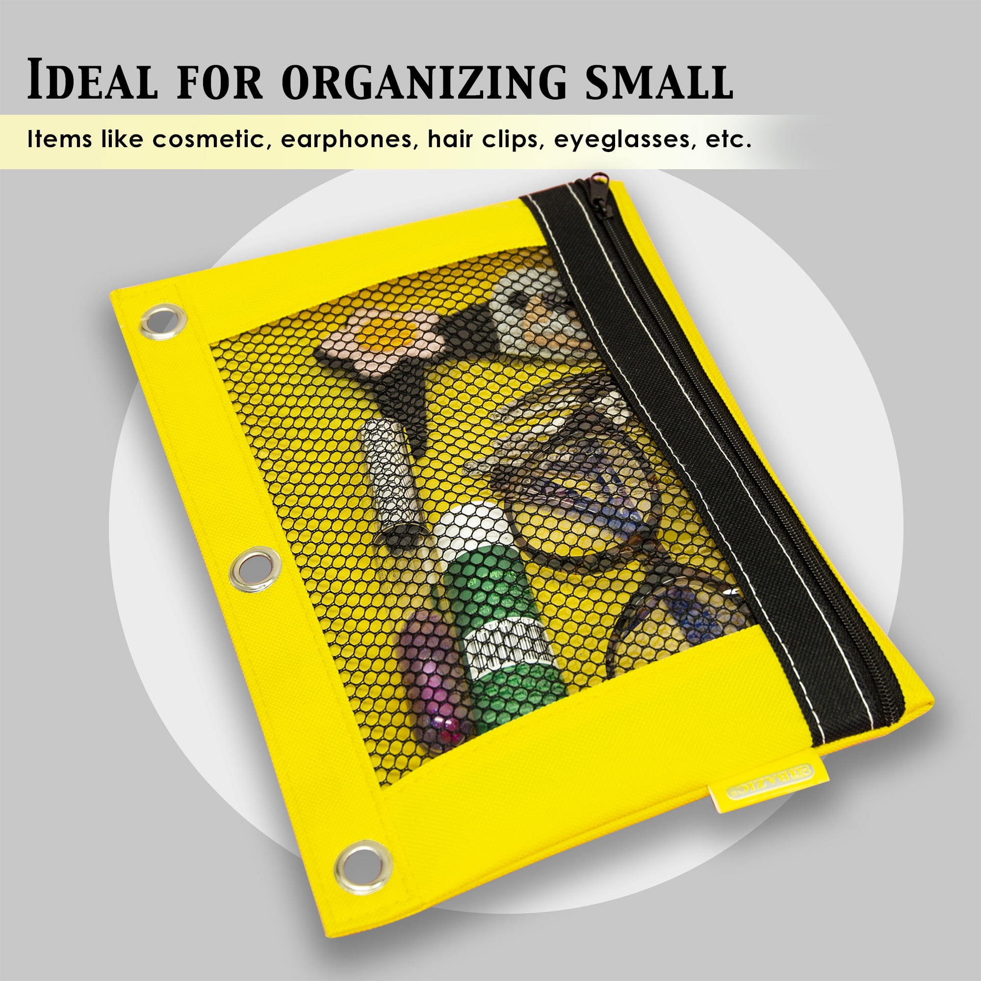 BAZIC Pencil Pouch 3 Ring Binder Pouch w/ Rivet Enforced Rings Holes, 144-Pack