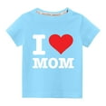 thumbnail image 1 of Pisexur Mode Mignon pour Tout-Petits Garçons Filles Couleur Unie Col Rond Saint-Valentin Imprimé Cœur Manches Courtes, 1 of 3
