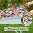 thumbnail image 6 of Pioneer Flower Floral Print Pattern Square Fitted Tablecloth with Elastic Edge,Square Table Cover,Washable Elastic Table Cover for Home Kitchen Party Decor 36"x36", 6 of 6