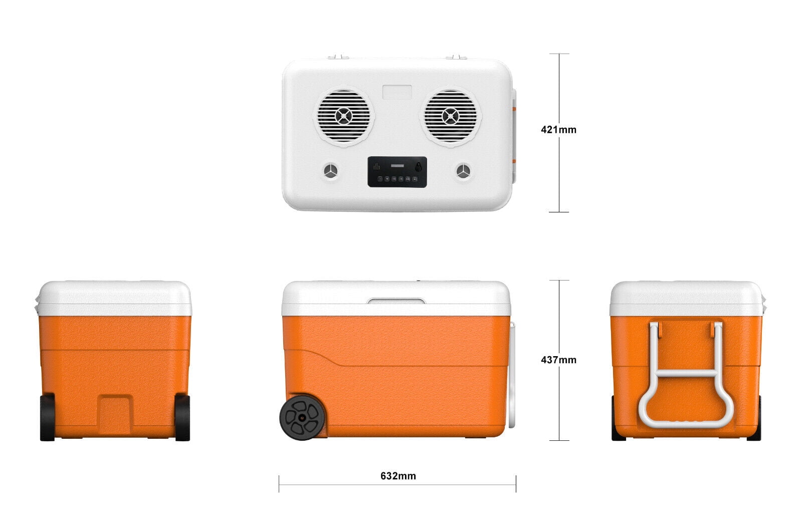 Cerwin Vega Orange Ice Cooler With Bluetooth Speakers USB Charging 55 Quart CVC65O