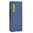 thumbnail image 2 of Plain Case for Samsung Galaxy Z Fold 4, Premium Lychee Patterned PU Leather + Hard PC Shell Ultra Thin Slim Durable Protective Phone Cover for Samsung Galaxy Z Fold 4,Darkblue, 2 of 5