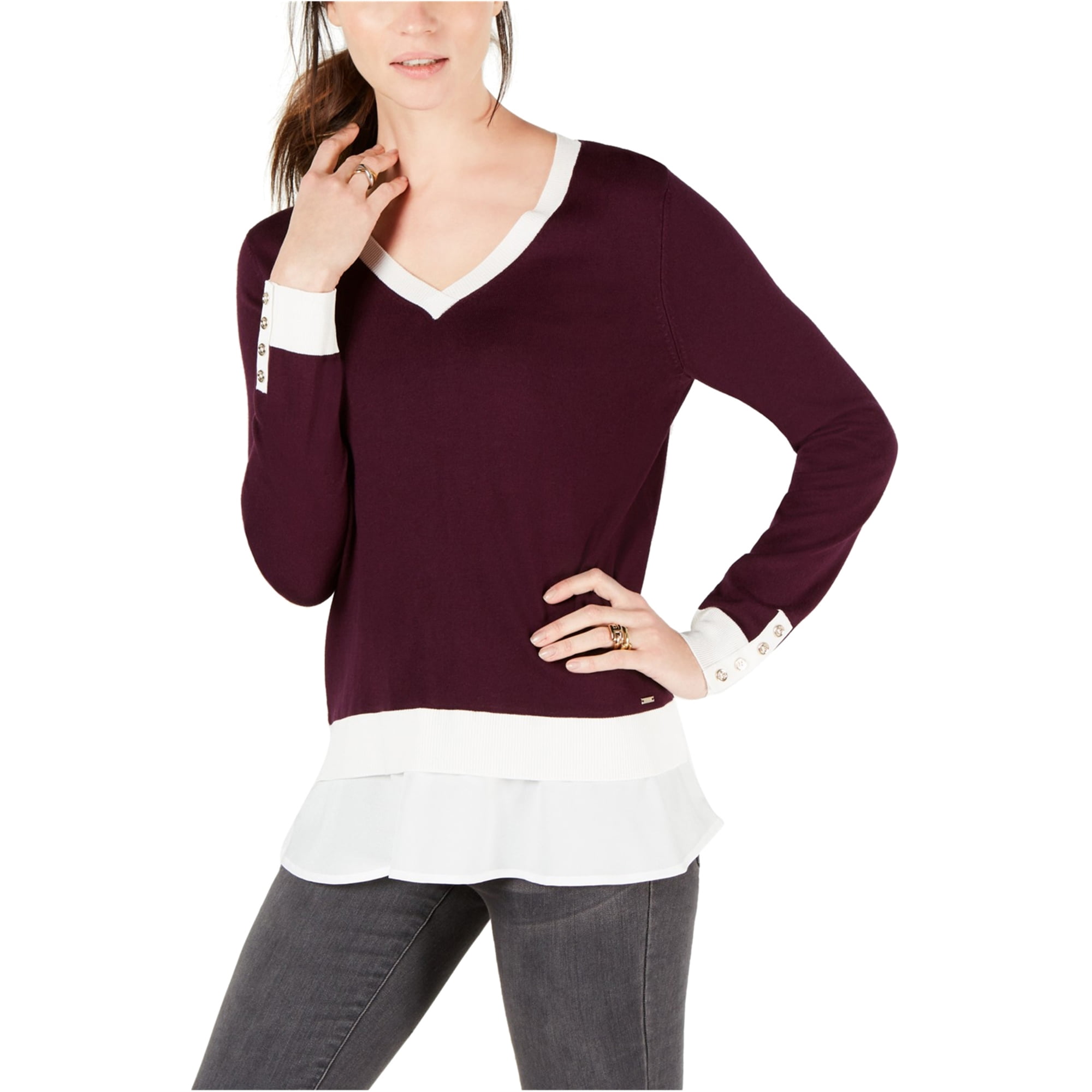 tommy hilfiger layered look sweater