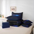 thumbnail image 6 of Manfei Black Blue Galaxy 7-Piece Bedding Comforter Set, Mystic Starry Sky King Bedding Sets, Glitter Dreamy Stars Print Reversible Bed Sheets, Lightweight Room Decor, 6 of 8
