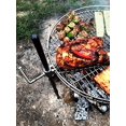 thumbnail image 4 of Campfire 1030 Campfire Grill Pioneer Extended Arm Style; 18 Inch Diameter Round Grilling Rack; With Grilling Rack/ 2 L-Shaped Screws/Two-Piece Stake/Hot Pad And Glove/ Carrying Bag, 4 of 5