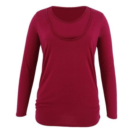 

iFshaion Ladies Summer Fall Fashion Solid Color Print Short Sleeve Maternity Breastfeeding Clothe Top