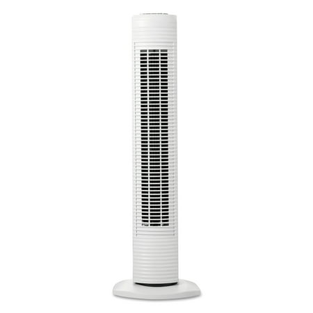 Holmes Oscillating Tower Fan, Three-Speed, White, 5 9/10