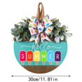 thumbnail image 3 of Summer Door Hanger Welcome Door Sign Hello Summer Door Hanger  Front Door Wreath Front Door Farmhouse with Wreath Bow Spring Wreaths for Front Door Outside Hanger Decor, 3 of 6