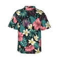 thumbnail image 4 of Xecao Green Tropical Leaves print Hawaiian shirt - a stylish short-sleeve button-down for men, perfect for casual beach and tropical outings., 4 of 9