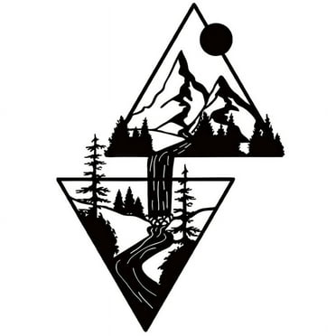 Scenery Theme Decor Wall Art Decorations Mountain Metal Wall Decor Wall Sign Metal Wall Gift Triangle Wall Art for Room