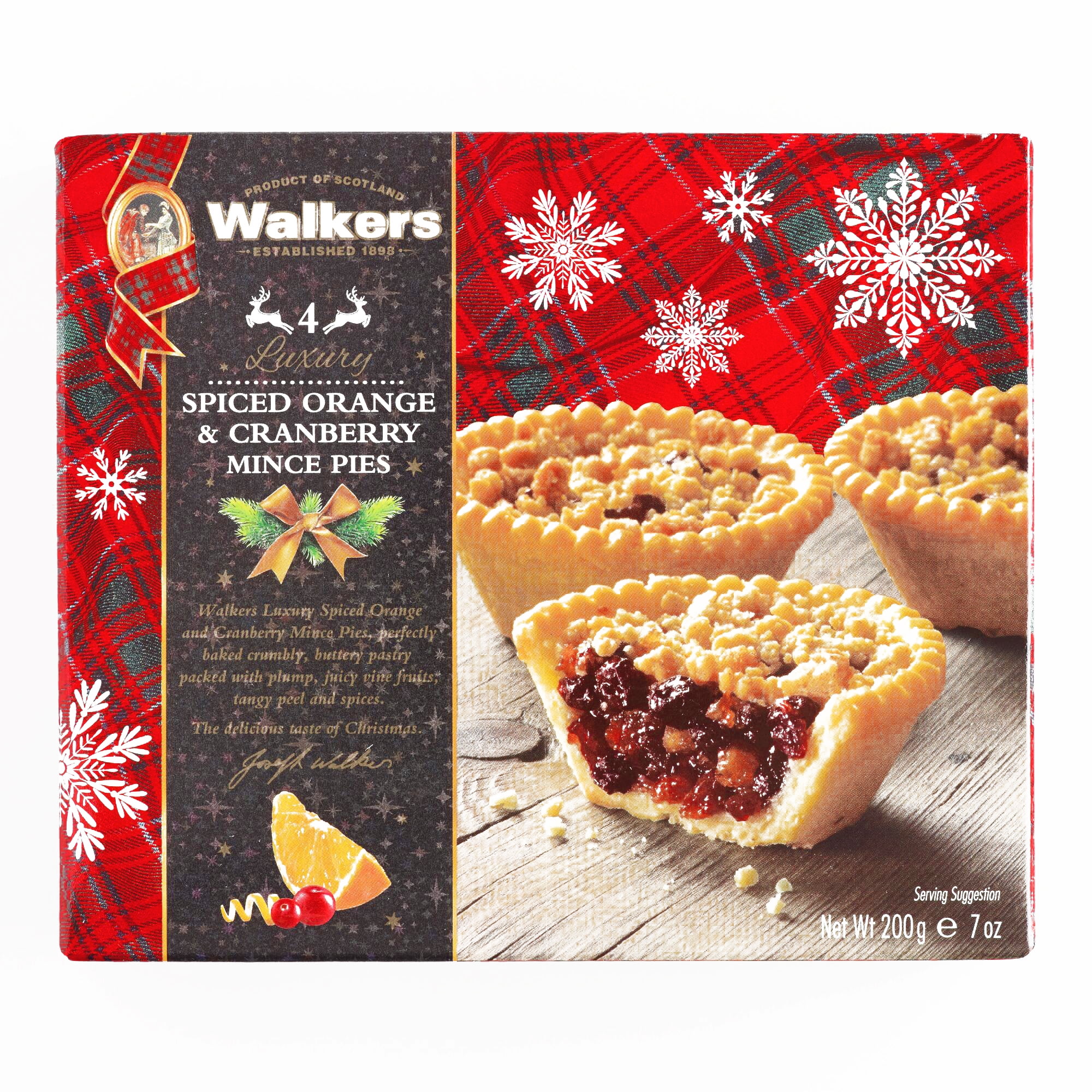 Walkers Spiced Orange and Cranberry Mince Pie 7 oz each (3 Items per Order, Not per Case