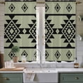thumbnail image 2 of Sage Green Boho Kitchen Curtains, Southwest Aztec Abstract Geometric Light Filtering Window Curtain Panels, 2Pcs Rod Pocket Window Treatments Set for Living Room Bathroom Bedroom 42x63 Inches, 2 of 9