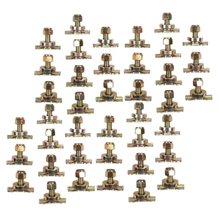 40 Pack L Track Double Lug Threaded Stud Fitting - Heavy Duty L-Track Bolt Down Anchor Points, WLL #1833 lbs - L Track Rail Tie Down Anchor for Enclosed Trailers, Cargo Vans