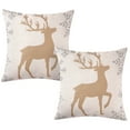 thumbnail image 1 of FairOnly 2 Pcs Christmas Pillow Covers 18"x18" Decorative Throw Pillows for Living Room Farmhouse Couch Pillows for Sofa Bedroom, Gold, 1 of 6