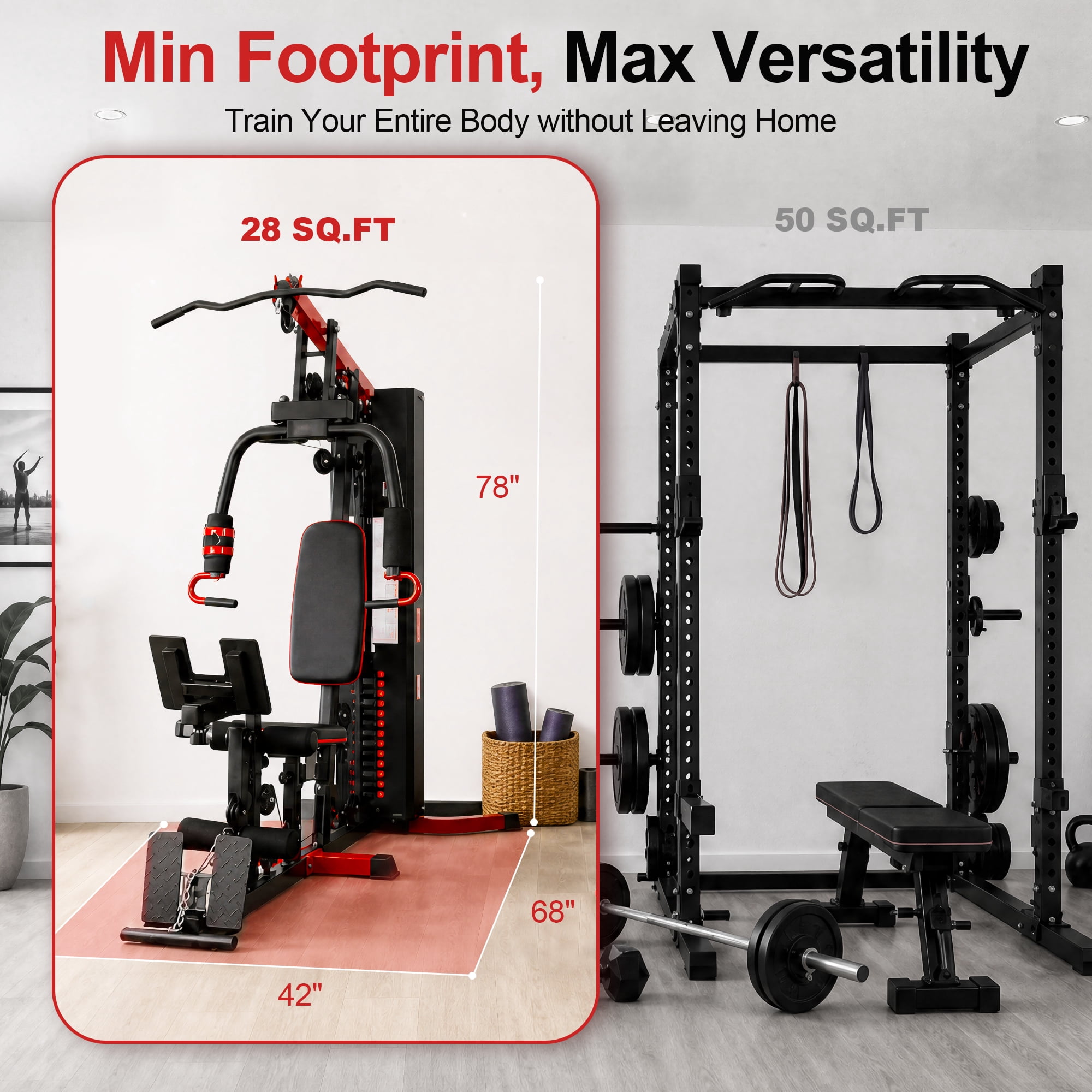 Sustainova Home Gym Machine with 160LB Weight Stack, Multi-Function Full Body Workout Equipment with Lat Pulldown, Chest Press, Leg Developer, Adjustable Seat for Home Strength Training