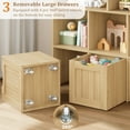 thumbnail image 2 of Homfa Toy Storage Organizer with 3 Movable Drawers, 5 Cube Kids Bookcase for Playroom, Storage Cabinet for Living Room, Natural Finish, 2 of 7