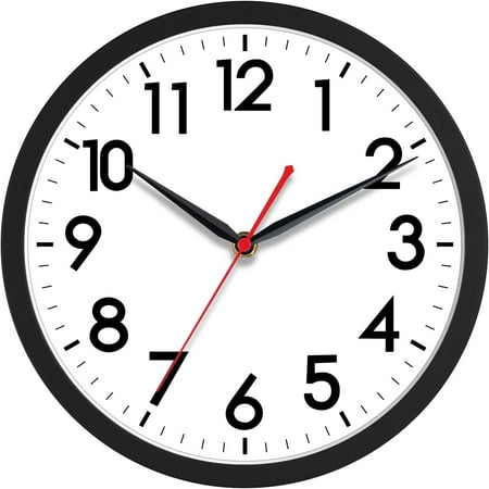 Wall Clock, Modern Small Wall Clocks Battery Operated 12 Inch, Silent Non Ticking Analog Classic