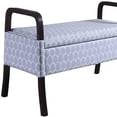 thumbnail image 6 of Pale Gray and White Scales Wooden Storage Bench with Handles, 6 of 9