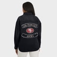thumbnail image 5 of Women's WEAR by Erin Andrews Black San Francisco 49ers Washed Oversized Denim Full-Snap Shacket, 5 of 6