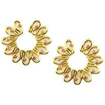 Nipple Ring Non Pierce GP Flower CZ Shield - Surgical Steel - Barbell Piercing 2