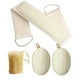 thumbnail image 1 of Juego de baño de esponja de lufa 4 en 1 con esponja de lufa, exfoliante de espalda de lufa y 2 almohadillas de lufa para limpieza profunda y promoción de la circulación de la piel, 1 of 5