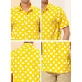 thumbnail image 6 of Unique Bargains Men's Summer Polka Dots Shirt Button Down Short Sleeves Shirts S Yellow, 6 of 6