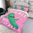 thumbnail image 3 of Pepinillo Conjunto de sábanas temático, trío de piezas, cómodo y amigable con la piel, diseño único, regalo de decoración para el hogar para familiares, amigos y fans,140cm *210cm, 3 of 6
